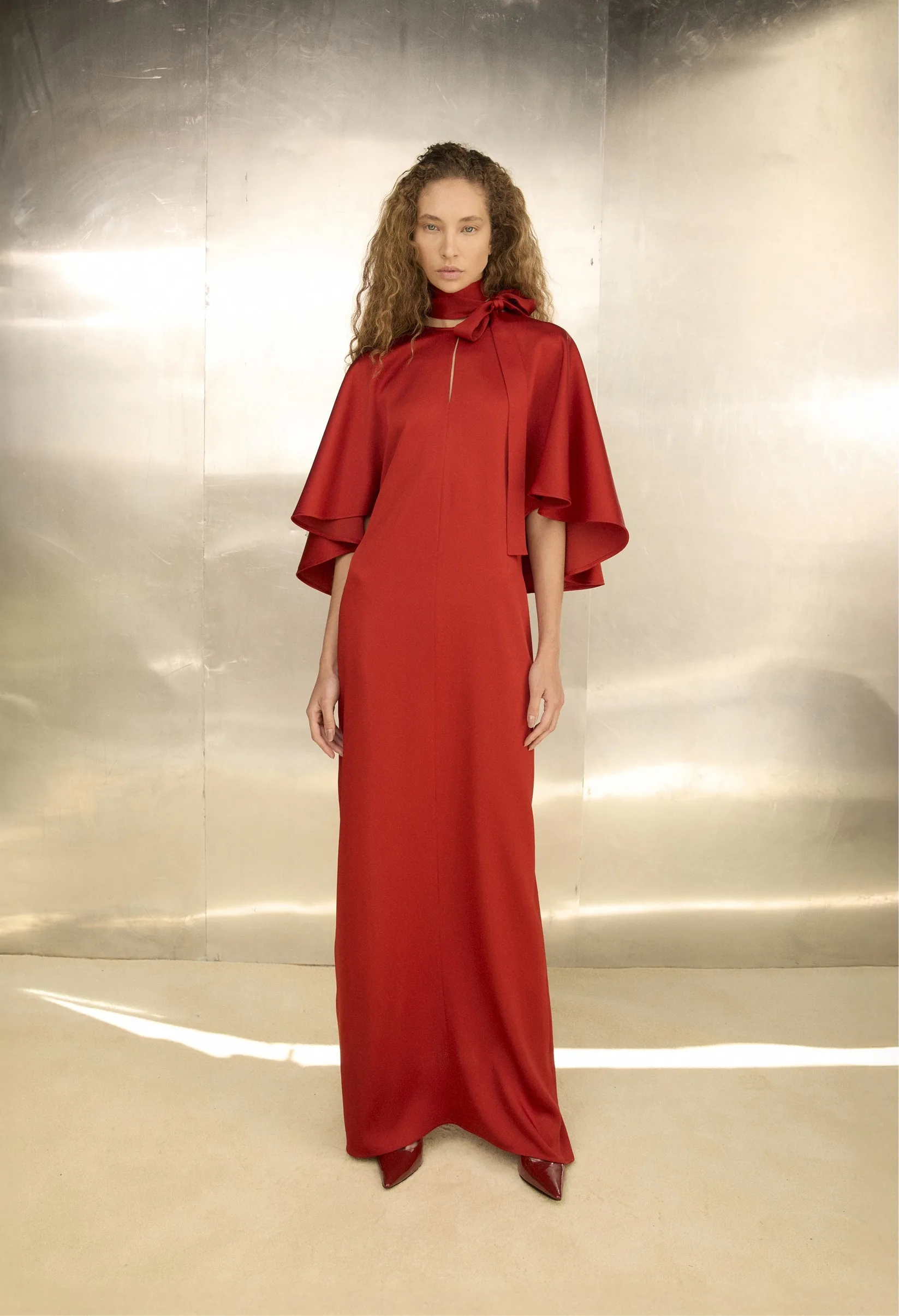 Vestido longo de seda Reinaldo Lourenço