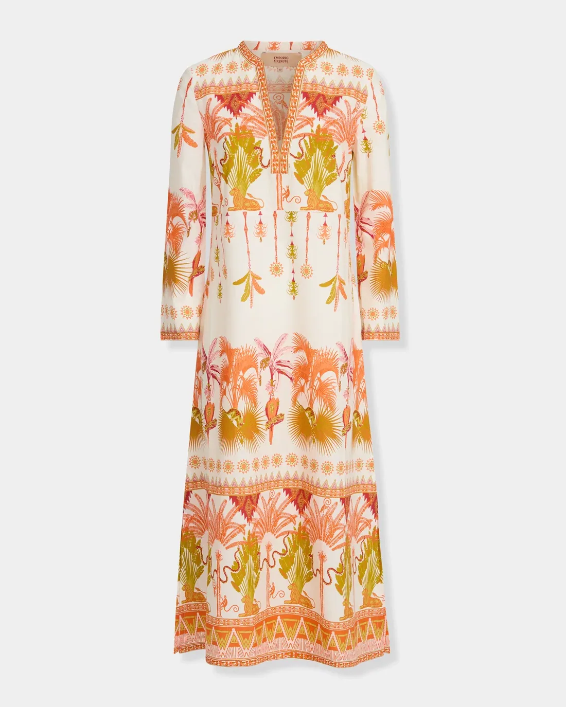 Giada Caftan in Winter Garden Print — Emporio Sirenuse