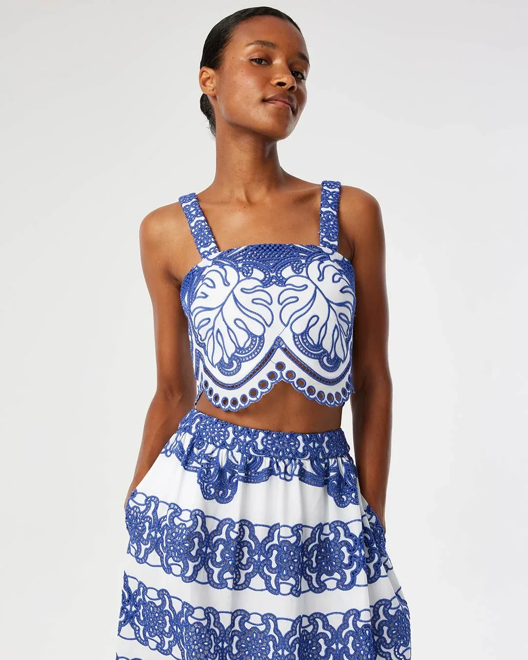 Delia Lace Top - White — Borgo de Nor