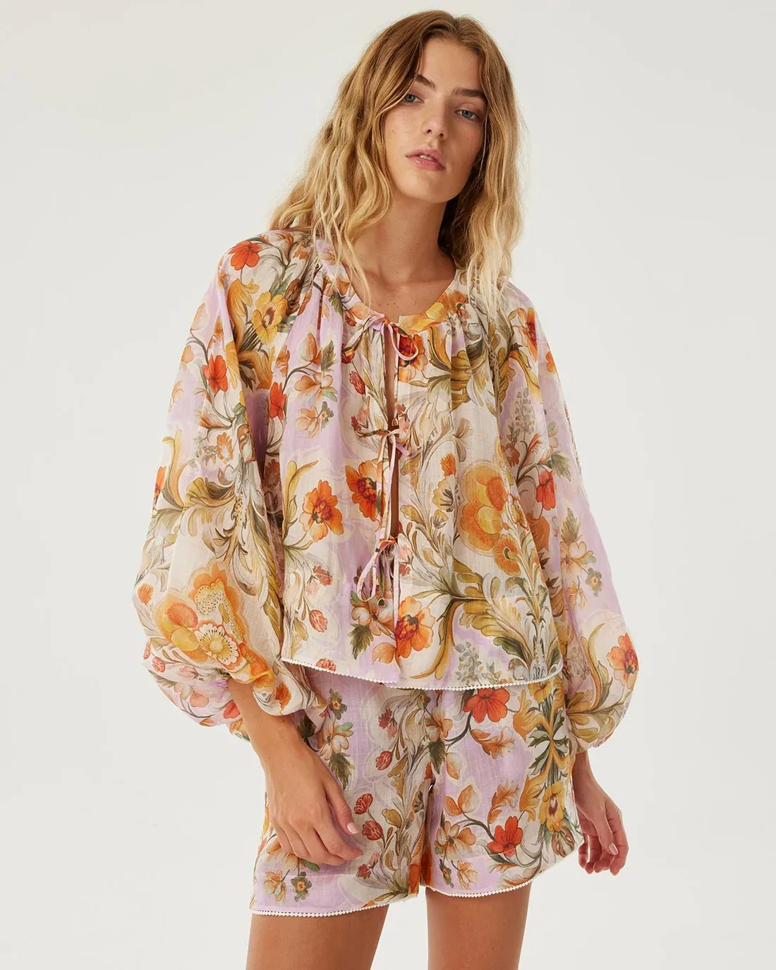 Henri Rami Top - Sun Fire Garden - Lilac — Borgo de Nor