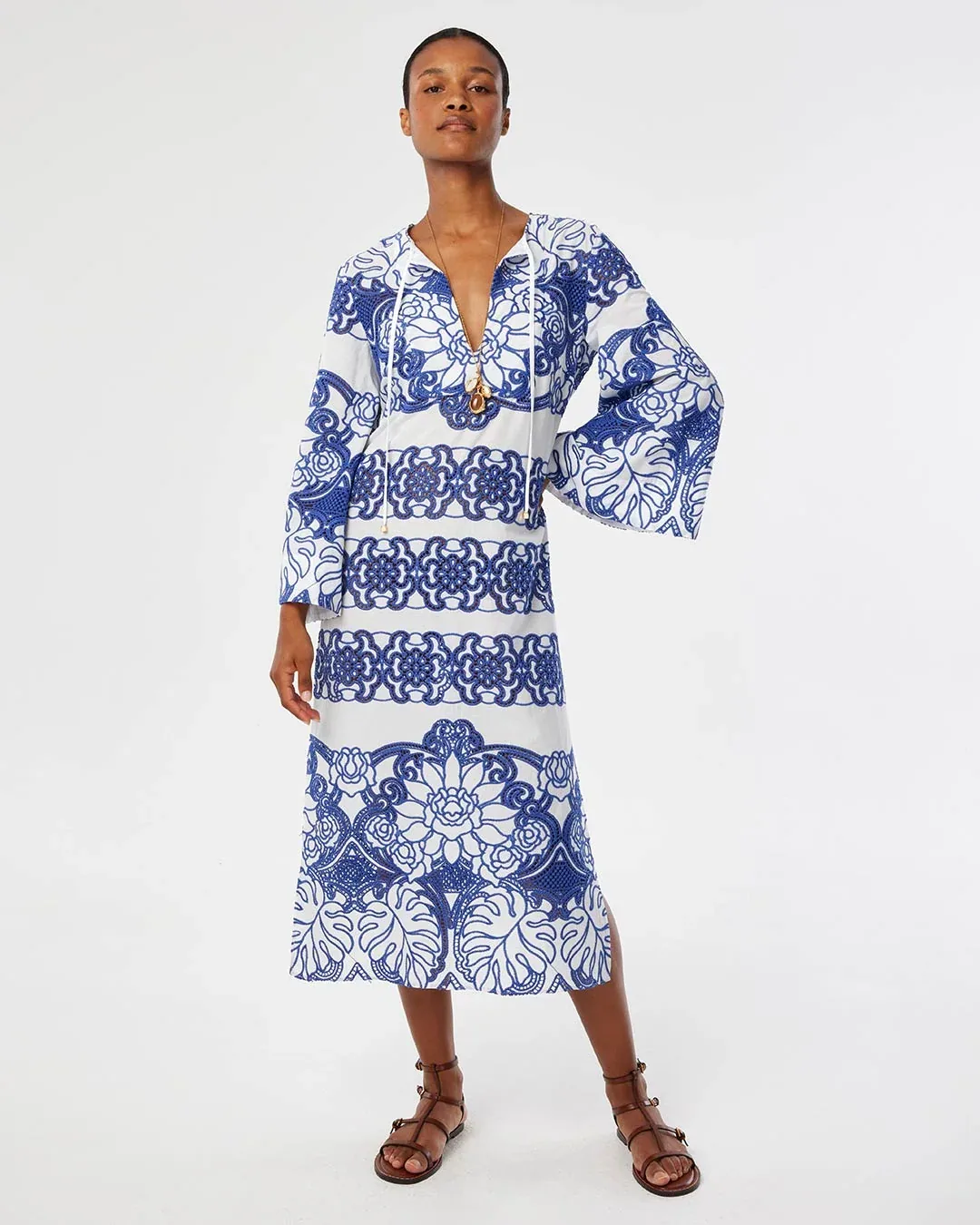Clea Lace Midi Dress - White — Borgo de Nor