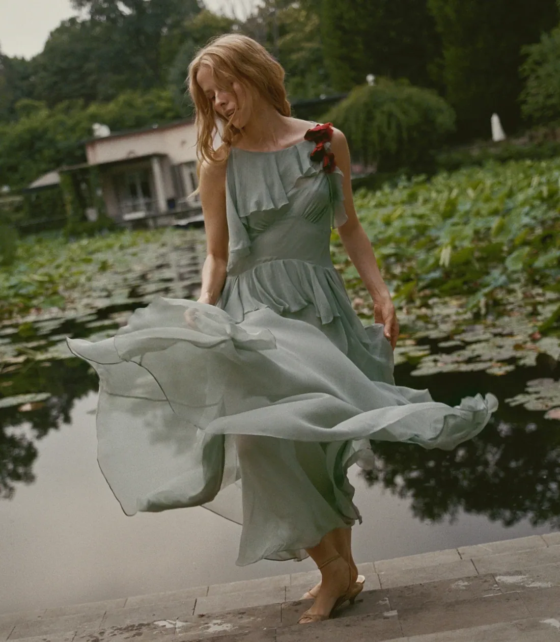 Nelida Dress · Green Jasper — Dôen
