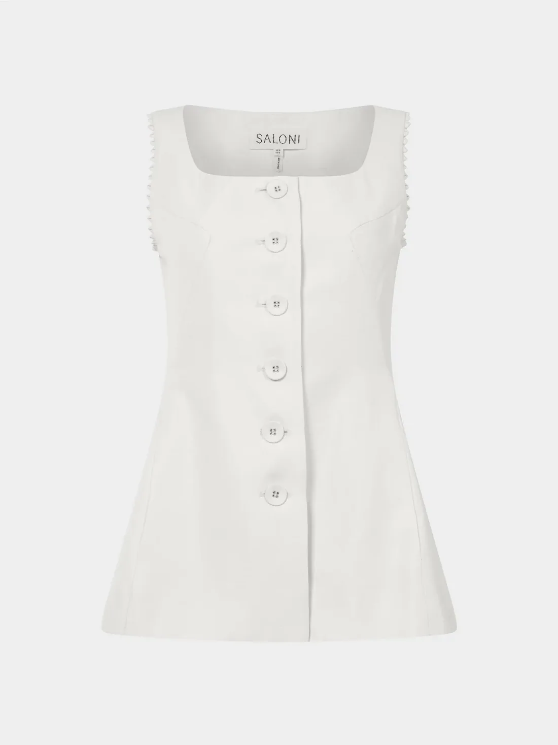 Bibba Sleeveless Jacket in Cream — Saloni