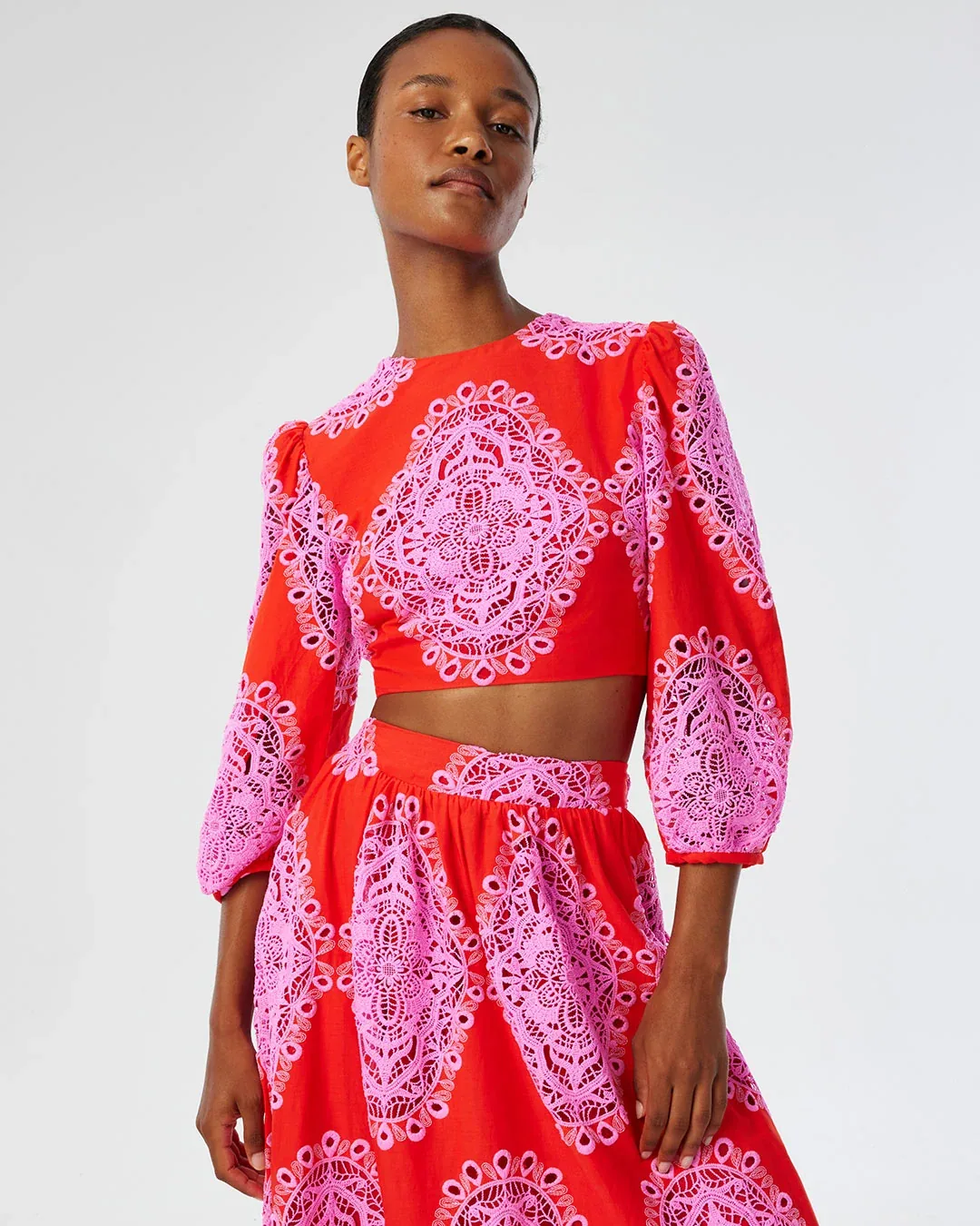 Rhea Top Lace Top - Red — Borgo de Nor