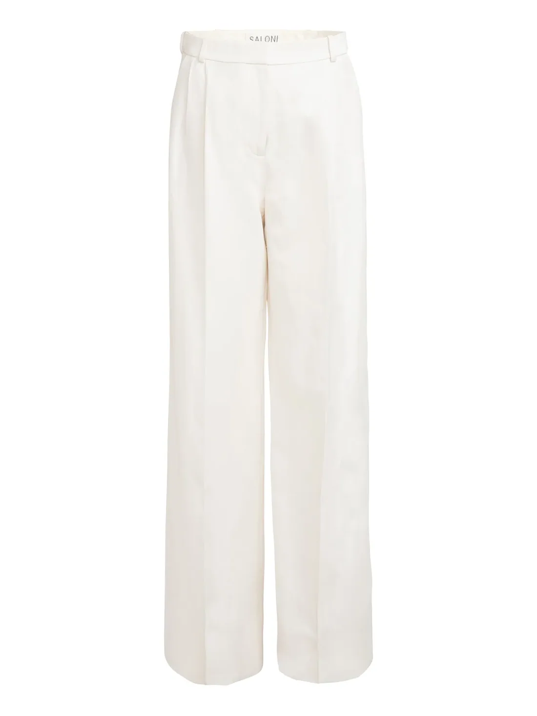 Wide Tailored Trouser in Cream — Saloni