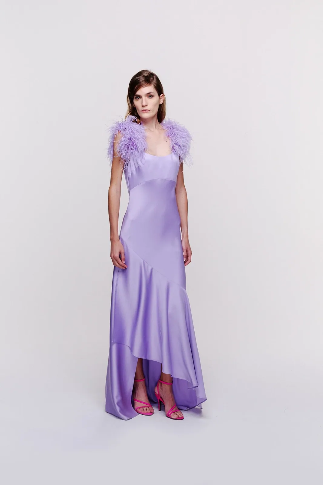Vestido Longo com Detalhes Plumas — Reinaldo Lourenço