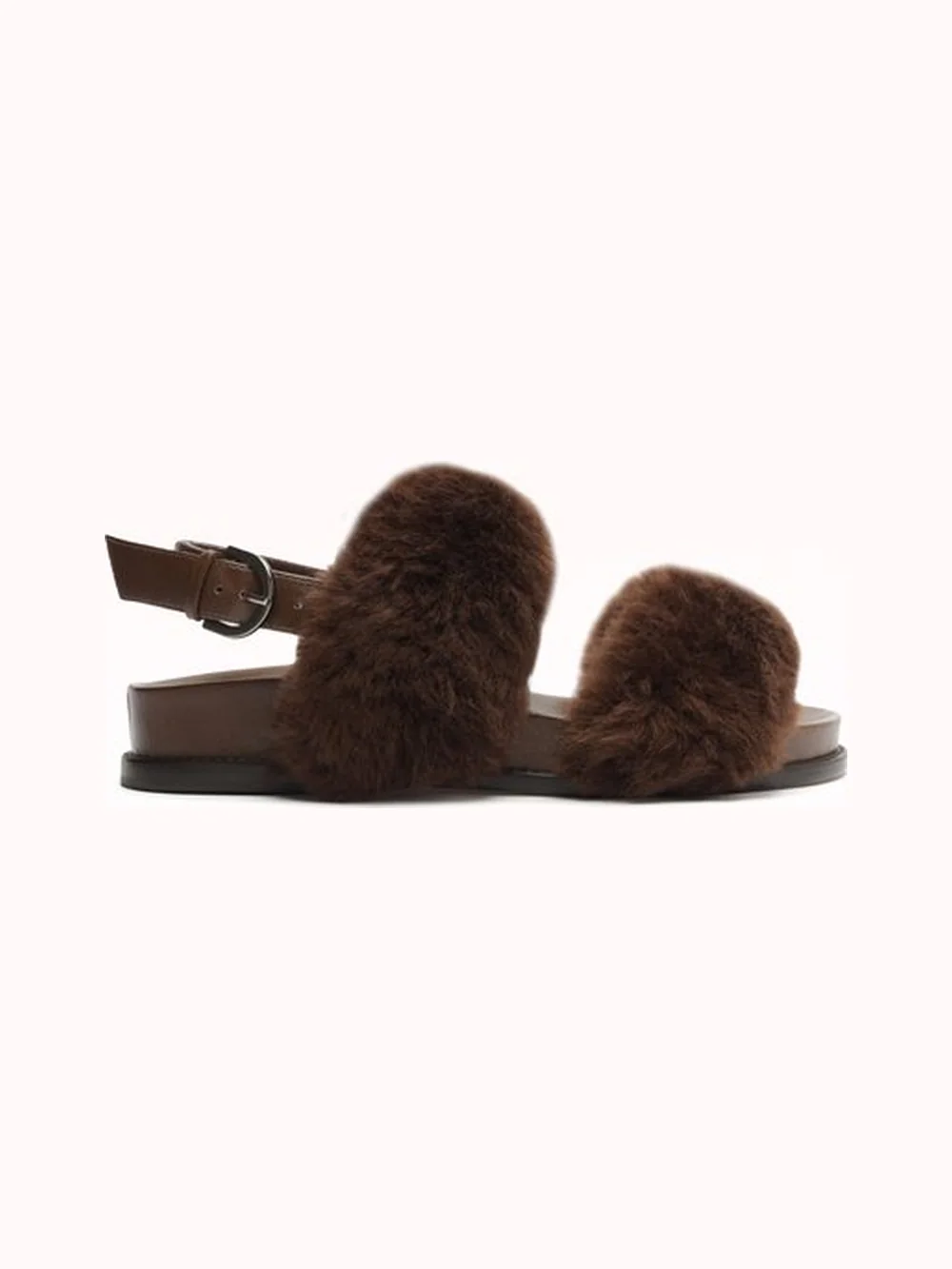 Sport Sandal Shearling Sienna/Mousse — Alexandre Birman