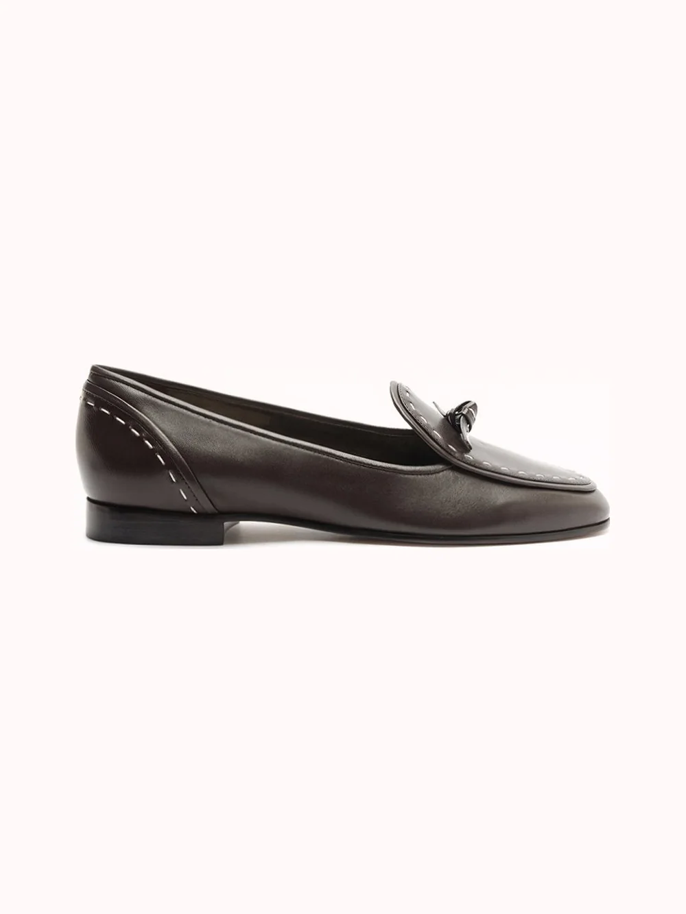 Slim Clarita Topstitch Loafer Dark Brown — Alexandre Birman