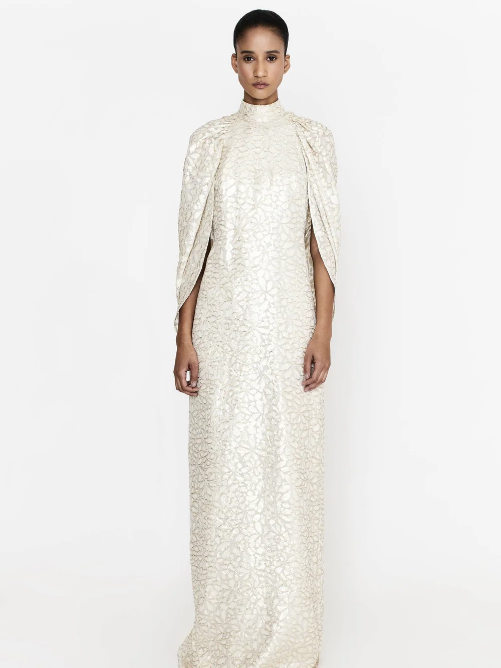 Vestido Longo Jacquard Devoré — Reinaldo Lourenço