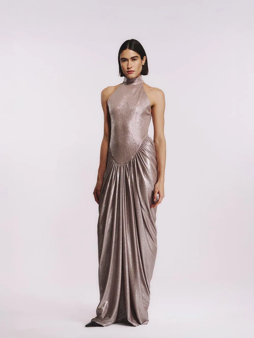 Vestido Longo Metal Satin — Reinaldo Lourenço