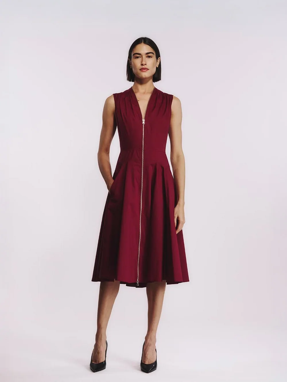 Vestido Midi Decote V — Reinaldo Lourenço