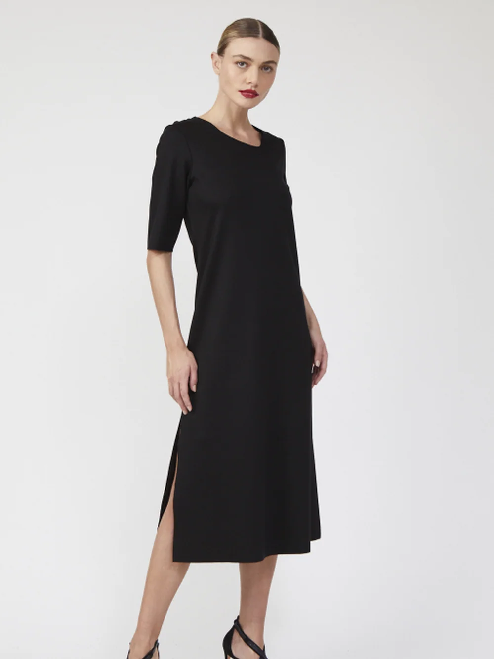 Vestido Duplo Leve Decote Assimétrico — FIT