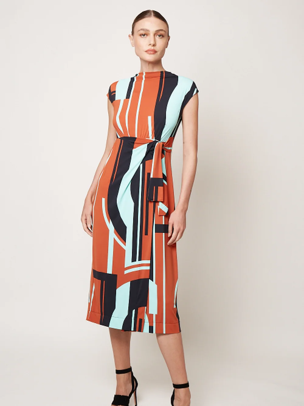 Vestido Jersey Tapeçaria Detalhe Cintura — FIT
