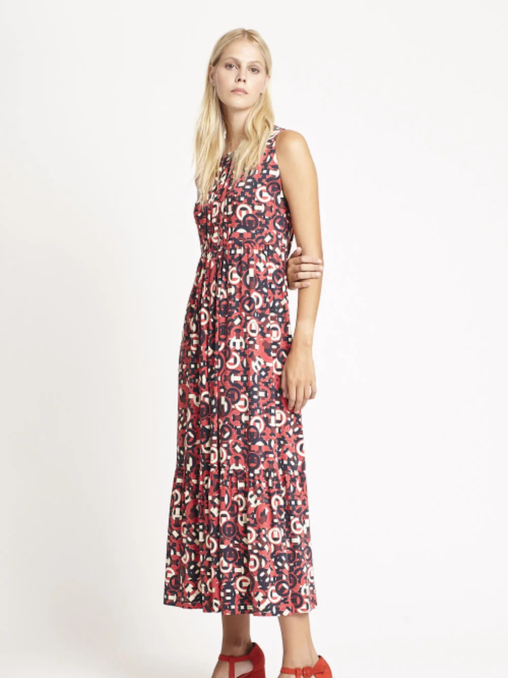 Vestido Jersey Est Tramado Pregas — FIT