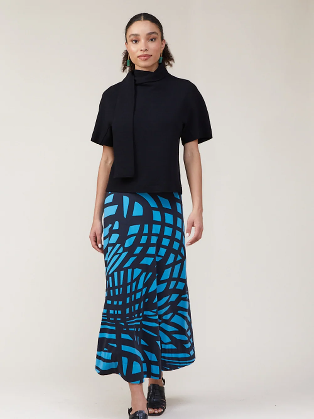 Saia Jersey Espiral com Cós Elástico — FIT