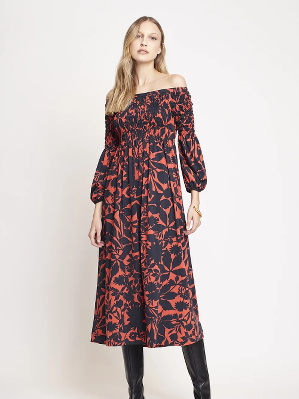 Vestido Jersey Flores Folk — FIT
